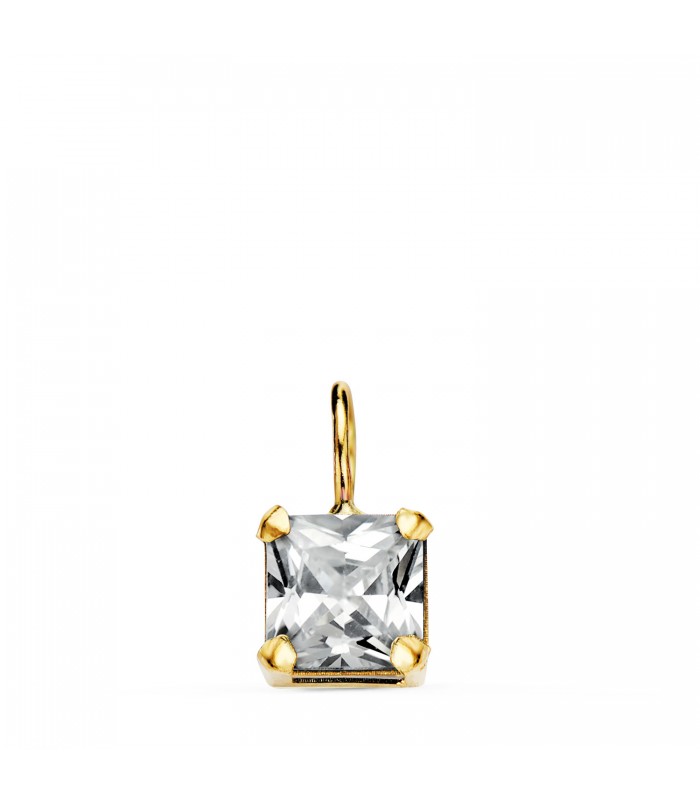 Colgante circonita Carré Oro amarillo 18K 6mm | Colgantes de mujer, piedras de colores