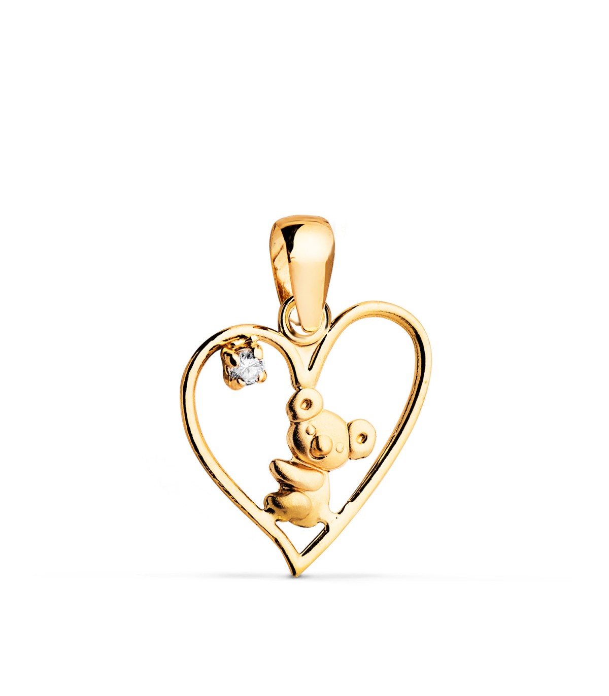 Colgante Koala y Corazón, Oro 18K, 15 mm - Ideal regalo mamá | Colgantes mujer ALDA