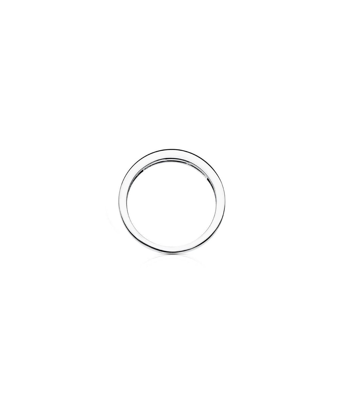 Alianza de matrimonio con diamantes 0,150 quilates. Pureza SI. Anillo en oro blanco.