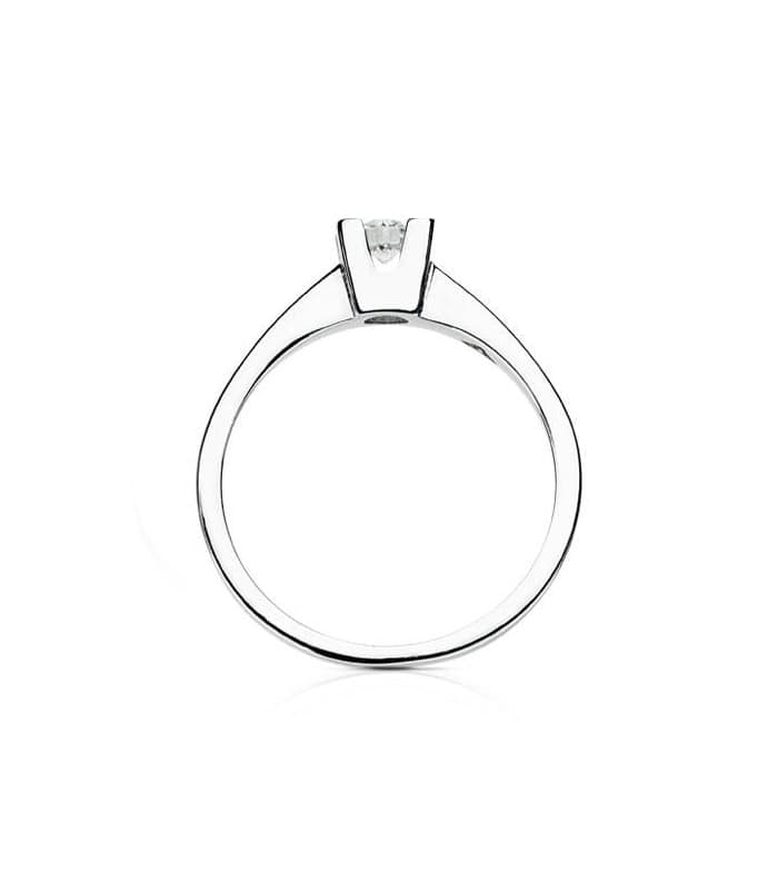 Solitario diamante 0.150 quilates. Anillo Parisee oro blanco 18 kilates. Joyería online.