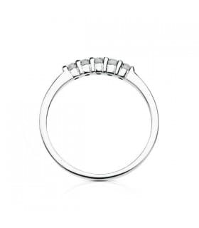 Anillo de compromiso con diamantes. Sortija de mujer en oro blanco. Anillo de boda.