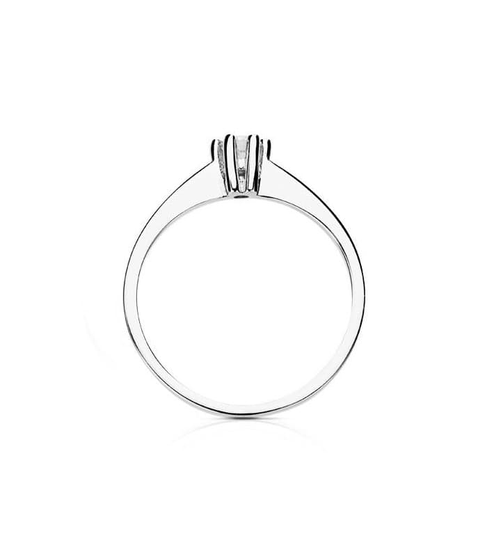 Solitaires or blanc 18 carats. Bague diamant solitaire 0.15 ct. Acheter bijoux en ligne.