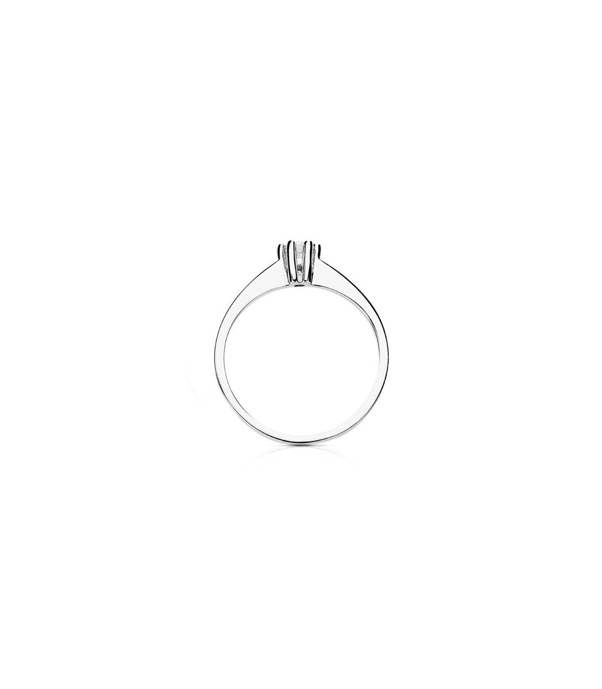 Solitario anello Grattia con diamante 0.150 ct. Anello di fidanzamento oro bianco 18 carati.