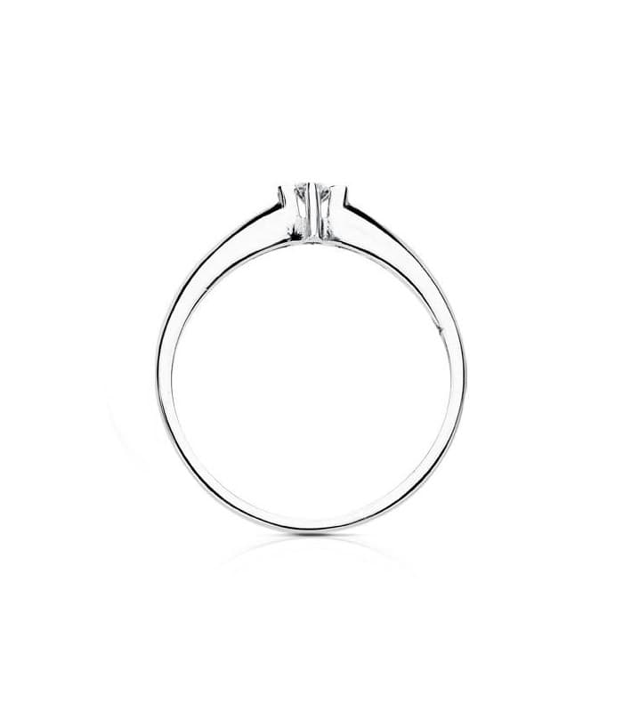 Bague de fiançailles Amalfi 0.10 ct. Bague diamant solitaire or blanc 18 carats.