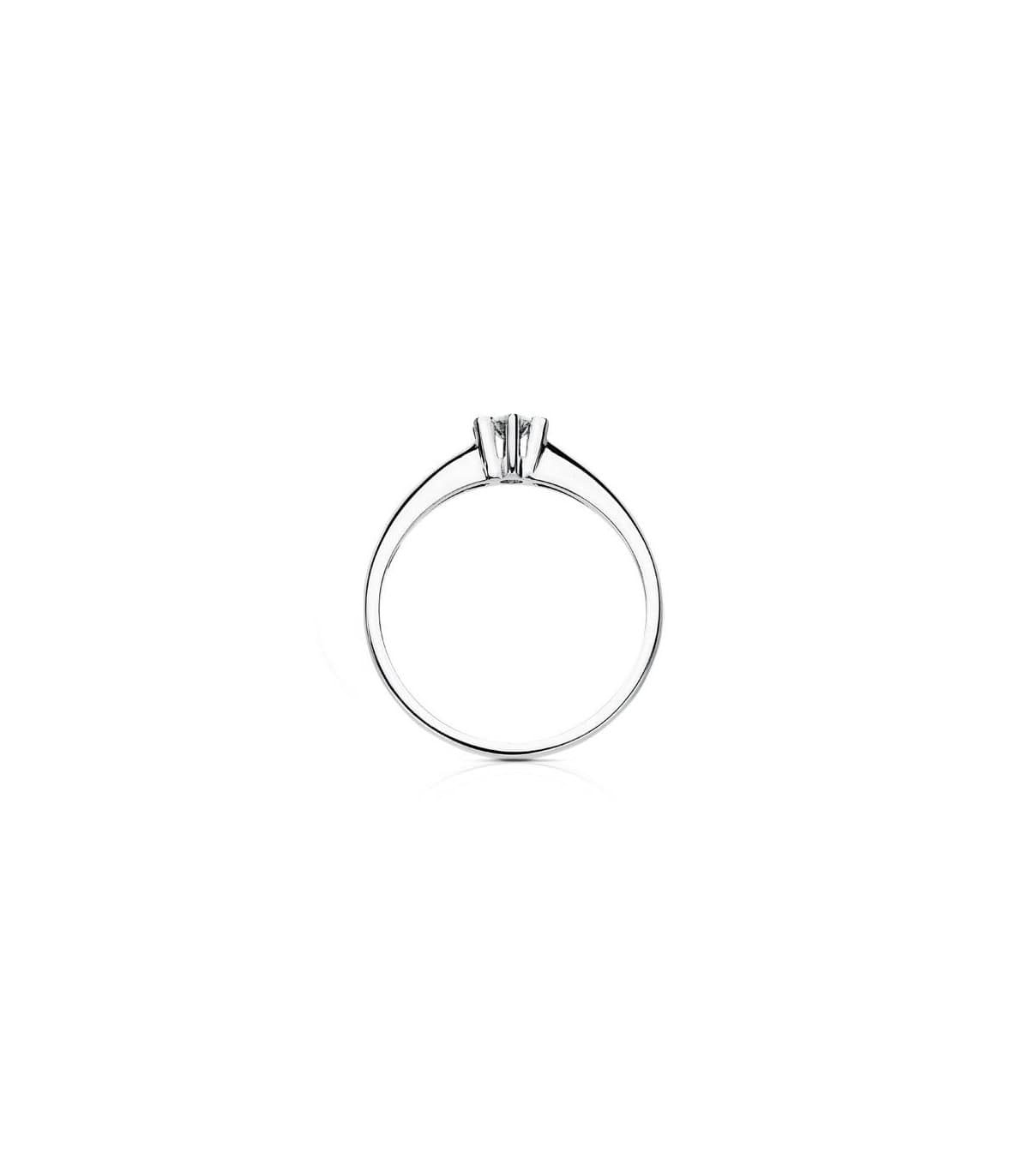 Anello solitario Amalfi oro bianco 18 carati. Anelli solitari diamanti 0.150 ct. Alda Joyeros.