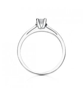 Anillo compromiso Provenzze oro blanco 18 kilates. Anillo con diamante 0.200 Qtes.