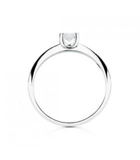 Bague solitaire Veronessi en or blanc 18 carats. Solitaire en diamants 0.150 ct.