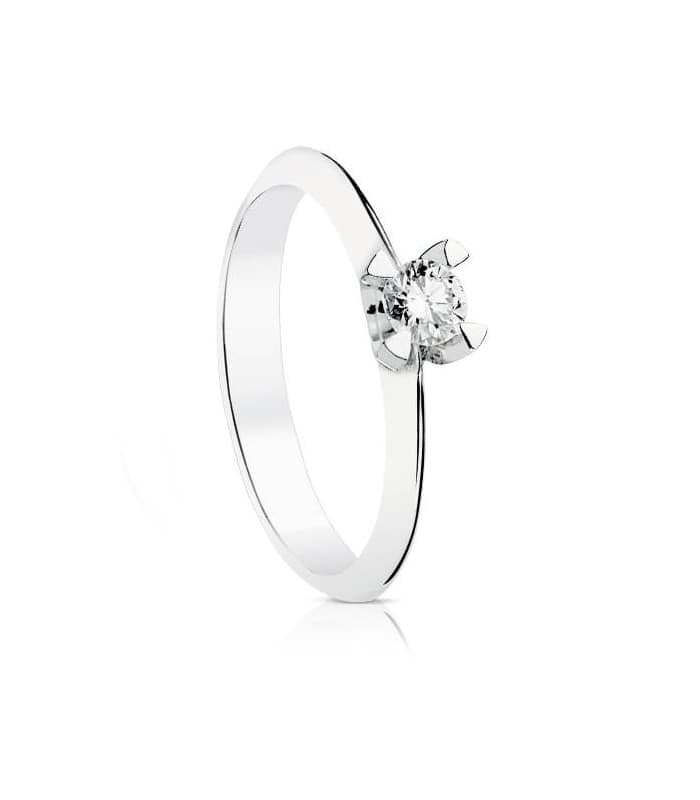 Solitario diamante Veronessi 0.200 ct Oro bianco 18 Kt.