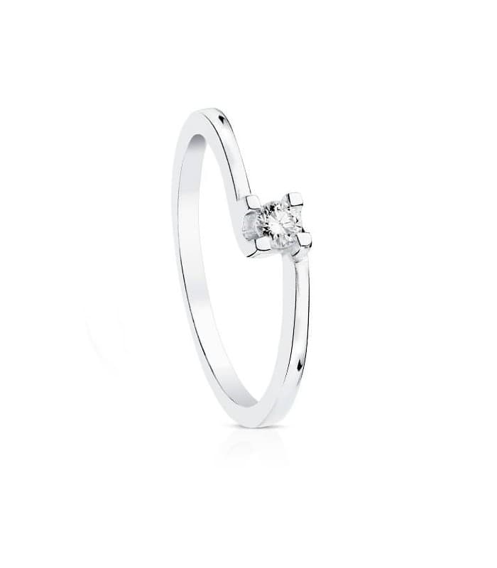 Solitario diamante Lorien 0.100 ct Oro bianco 18 Kt.