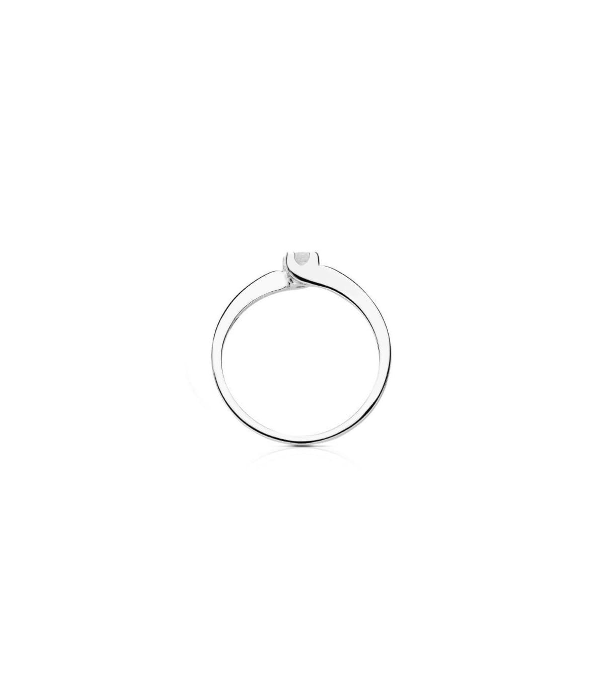 Bague solitaire Lorien 18 carats. 750/1000. Diamant solitaire 0.100 carat. Alda Joyeros.
