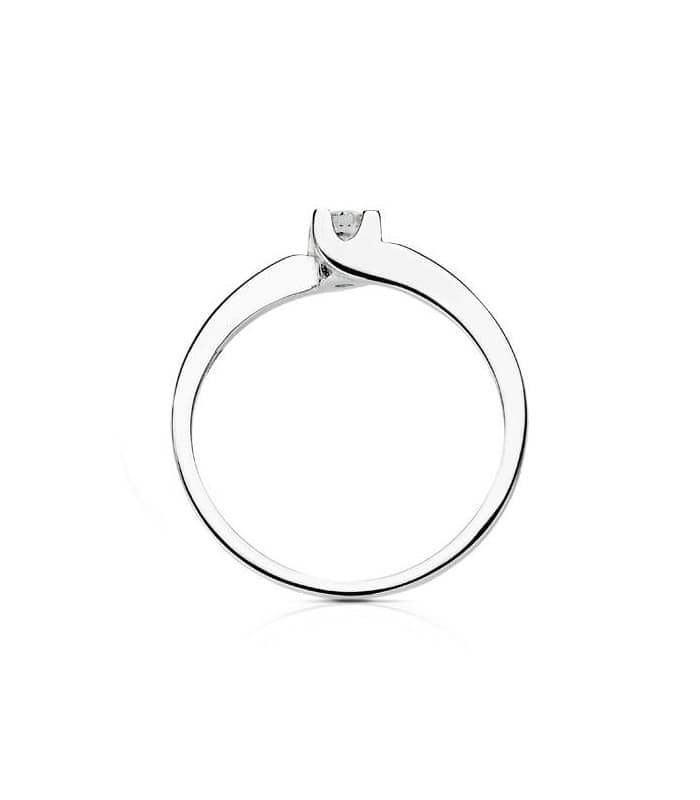 Bague diamants 0.150 carat. Solitaire Lorien en or blanc 750/1000. Alda Joyeros.