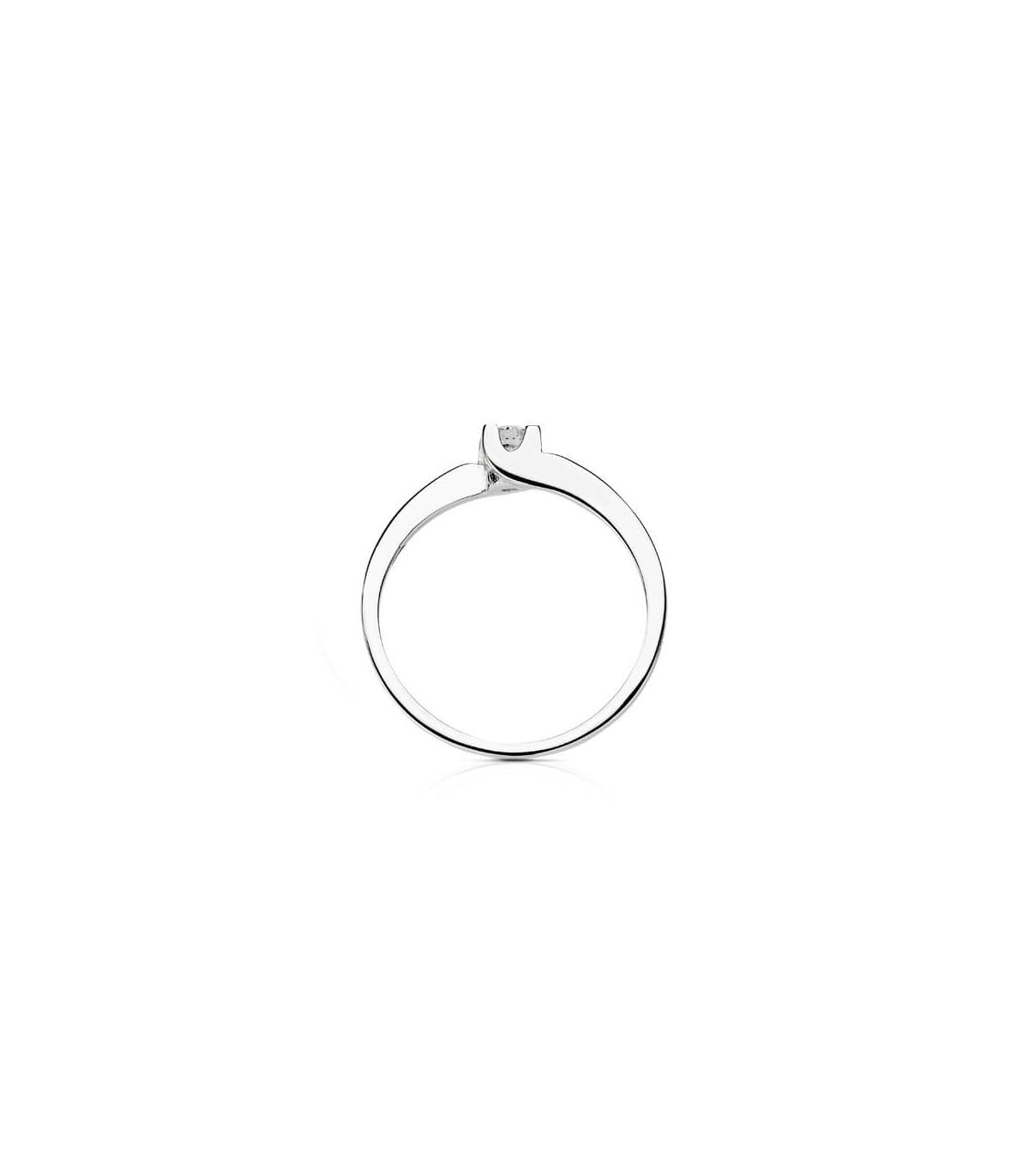 Bague diamants 0.150 carat. Solitaire Lorien en or blanc 750/1000. Alda Joyeros.