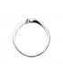 Bague solitaire Milanesse avec diamants 0.100 ct. Bague de fiançailles en or blanc 18 carats.