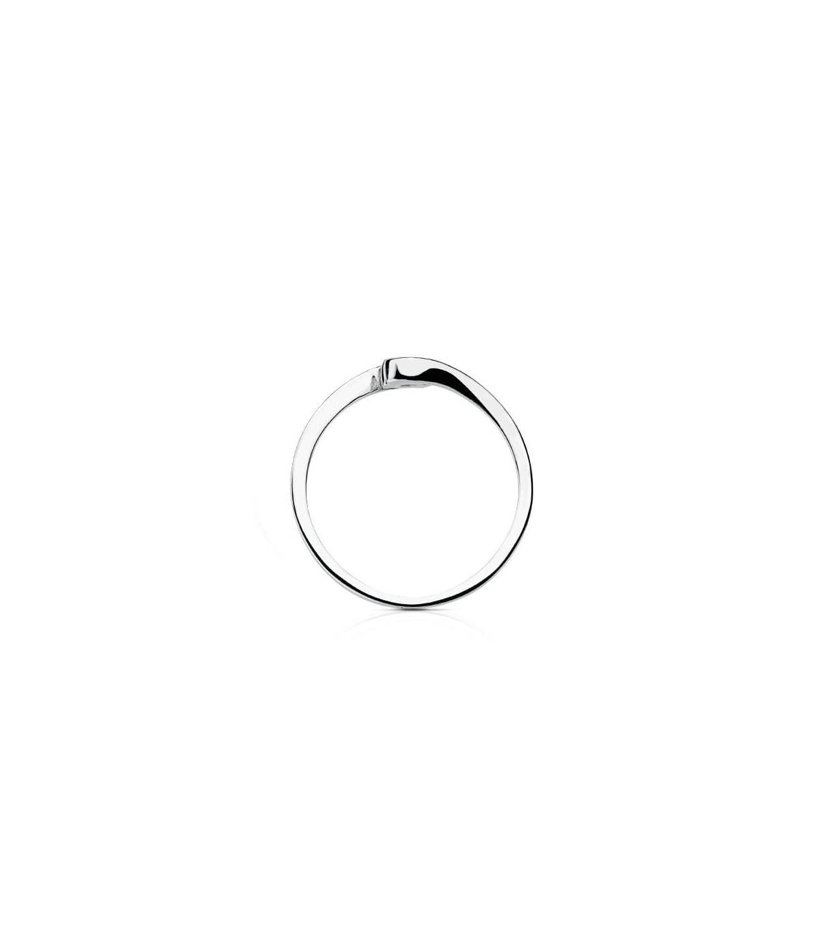 Anillo con diamantes oro 18 kilates. Anillo de compromiso oro blanco. Joyería online.