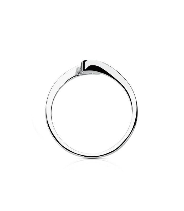 Anillo de compromiso Milanesse oro blanco 18 kilates. Anillo oro blanco 18Kt.