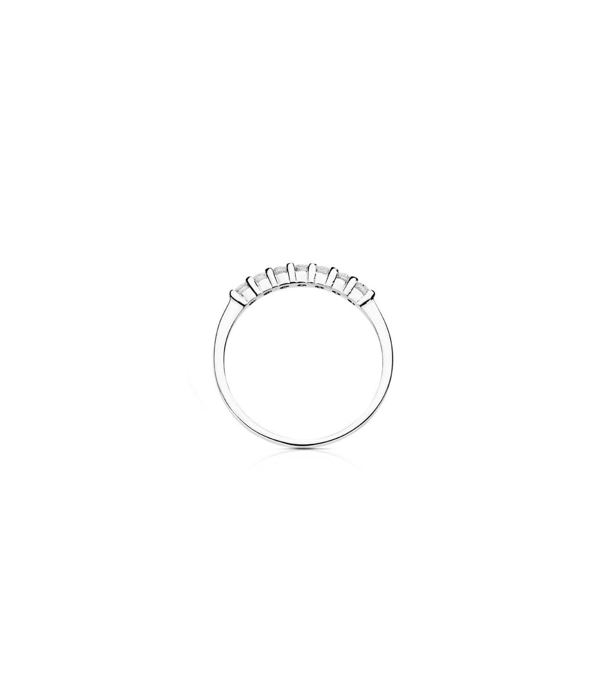 Bague de mariage Aisha en or blanc 18 carats. Bague avec diamants. Bijouterie en ligne Alda Joyeros.