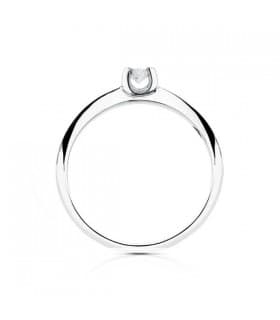 Anillo de compromiso con diamante 0.100 Qtes. Solitario Veronessi oro blanco 18 kilates.