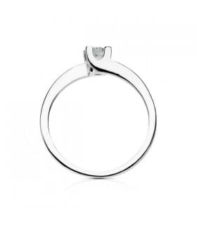 Bague solitaire or Lorien 0.200 ct. Bague de fiançailles en or blanc 18 carats.