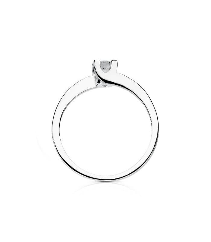 Anillo de compromiso Lorien en oro blanco 18 kilates. Solitario diamante 0.200 quilates.