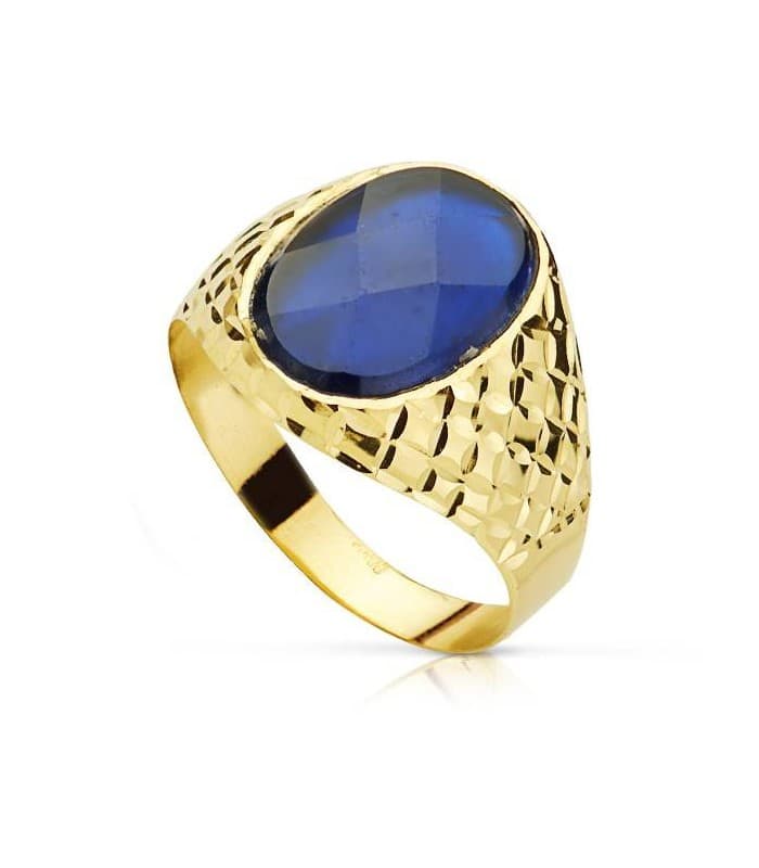 Anello chevalier uomo Fabrizio Spinello Blu 18 Kt