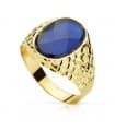 Chevalière homme Fabrizio Spinelle Bleue 18 Carats