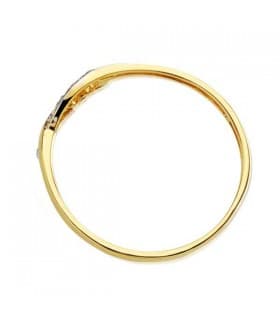 Ring ANYA 18K Gold, fließende Form, Gelb- und Weißgold mit Zirkonia