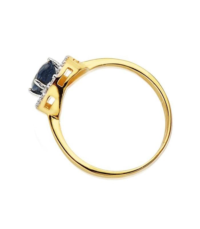 Halo Saphir Ring Gold 19404-ZA - Ring für Damen aus 750er Gelb- und Weißgold (18 Karat)