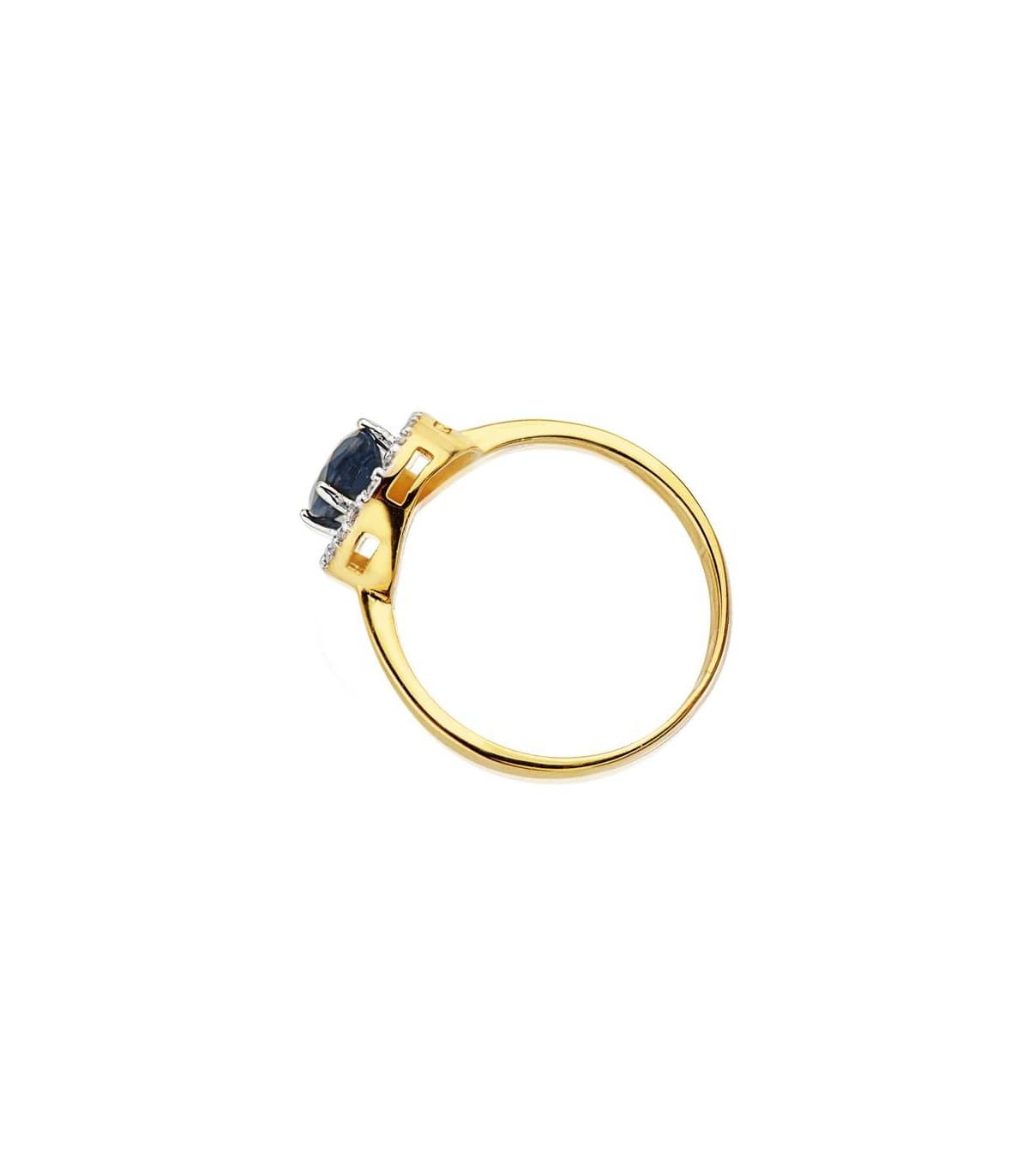 Halo Saphir Ring Gold 19404-ZA - Ring für Damen aus 750er Gelb- und Weißgold (18 Karat)