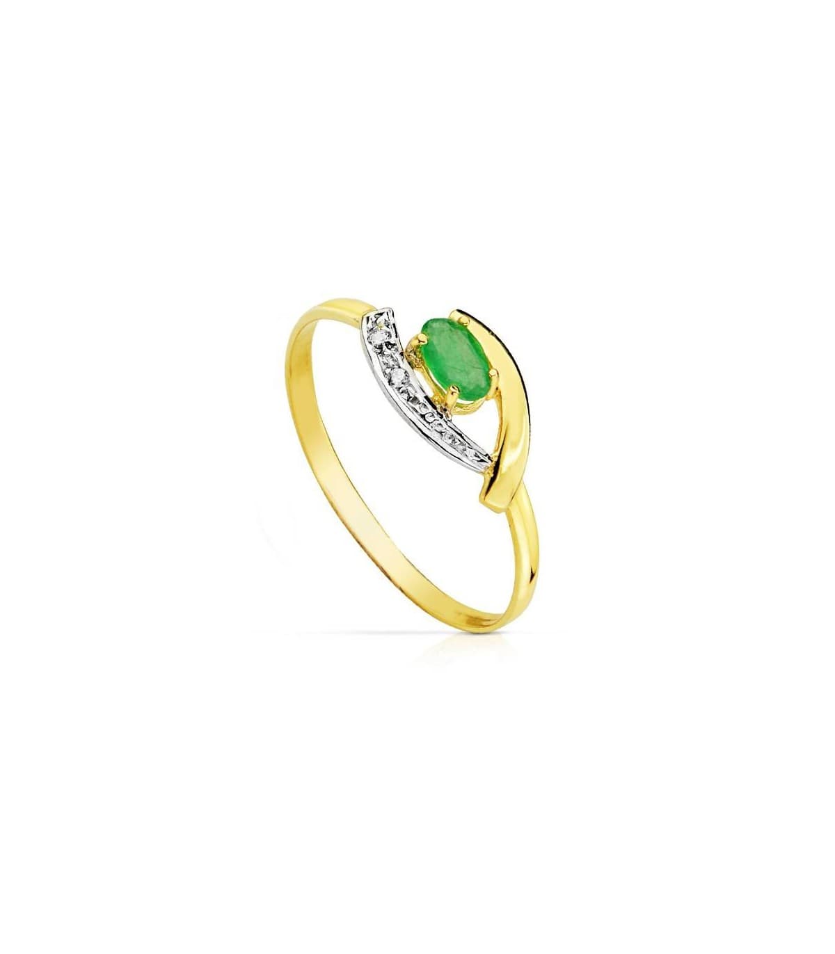 Anello Juliette Smeraldo Oro bianco e giallo 18kt