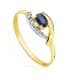 Fingerring 750/18 K Gelbgold Saphir 0.29 ct 19403-ZA | Goldringe für Damen, online kaufen