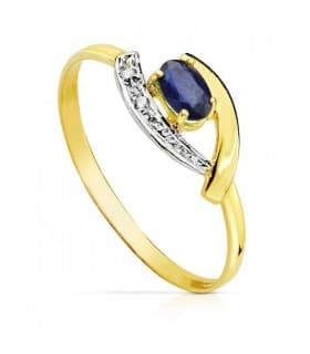 Anello con zaffiro da donna in Oro 750 ‰ | Anelli pietre preziose online