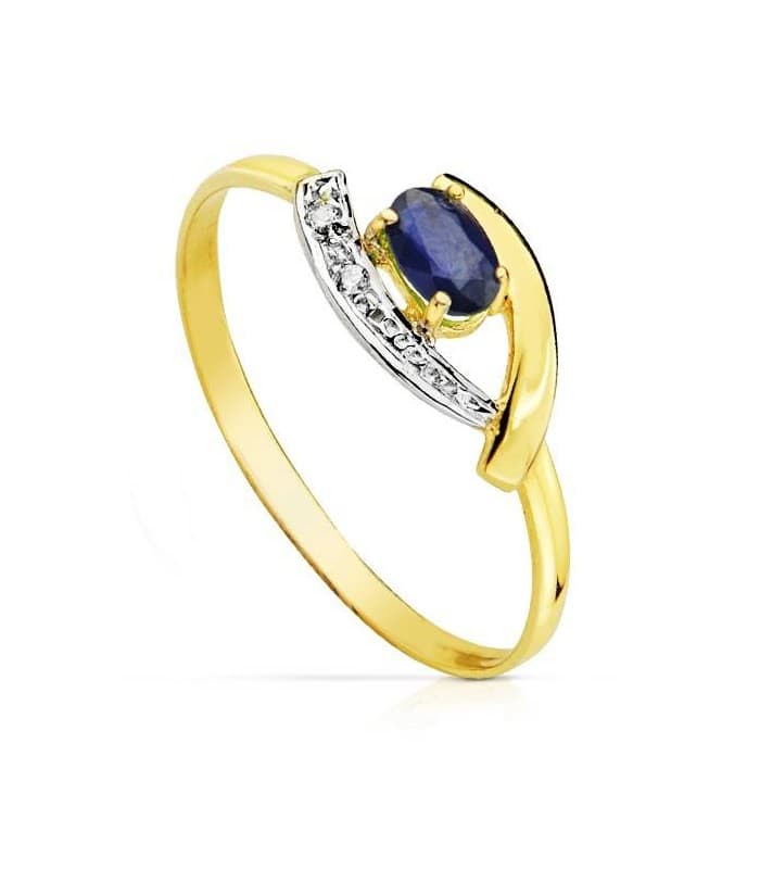 Anillo con Zafiro de Oro 18K. Anillos para mujer, anillos con piedras preciosas.