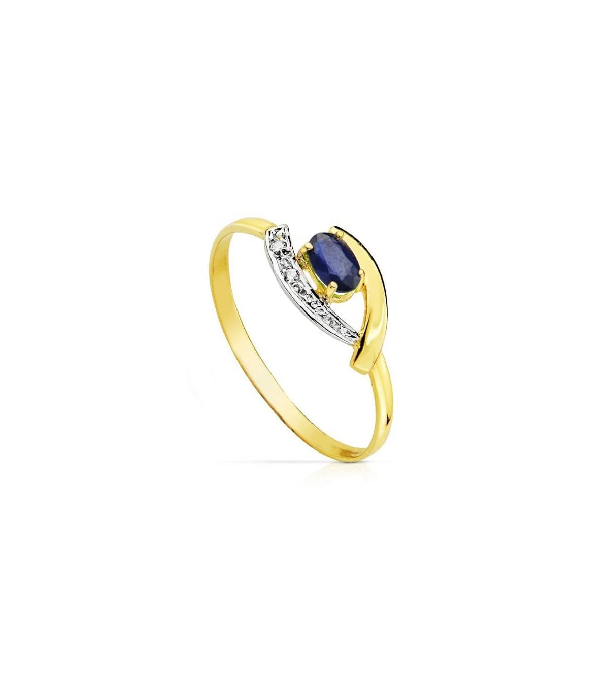 Anillo con Zafiro de Oro 18K. Anillos para mujer, anillos con piedras preciosas.