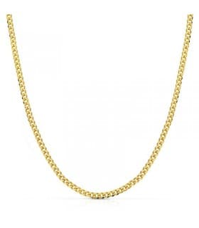 Catena a maglia groumette leggera in oro giallo 750, 60cm 1,5 mm – Catenina cubana da uomo.