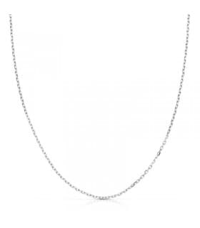 Collana catena da donna a maglia  Diamantata forzatina - Oro bianco 750 45 cm