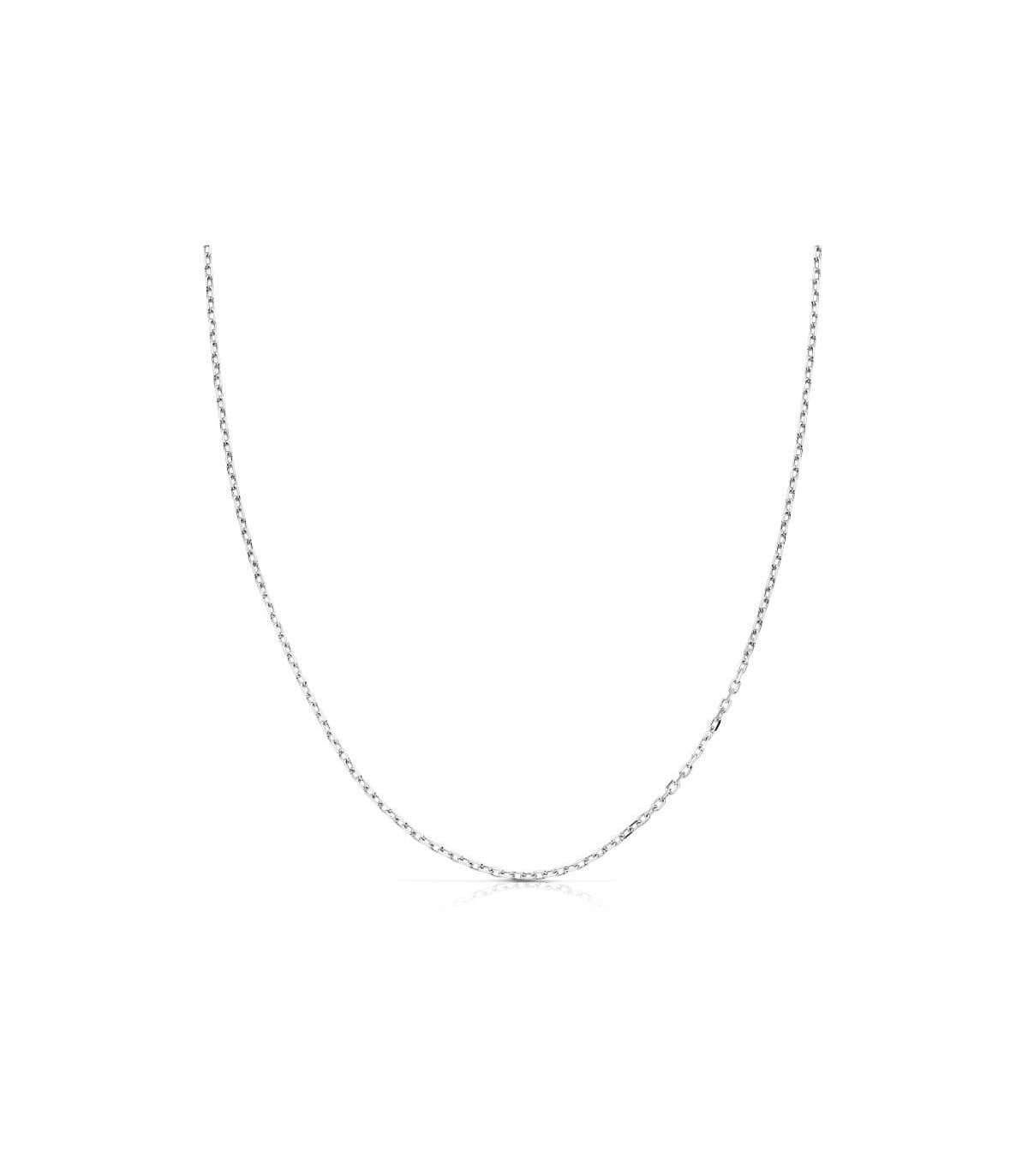 Collana catena da donna a maglia  Diamantata forzatina - Oro bianco 750 40 cm