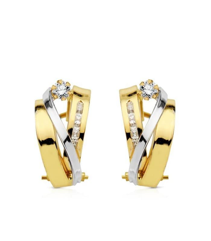 Ohrringe Gold 18K Bicolor: Ohrstecker und Ohrclips | Schmuck Damen online kaufen