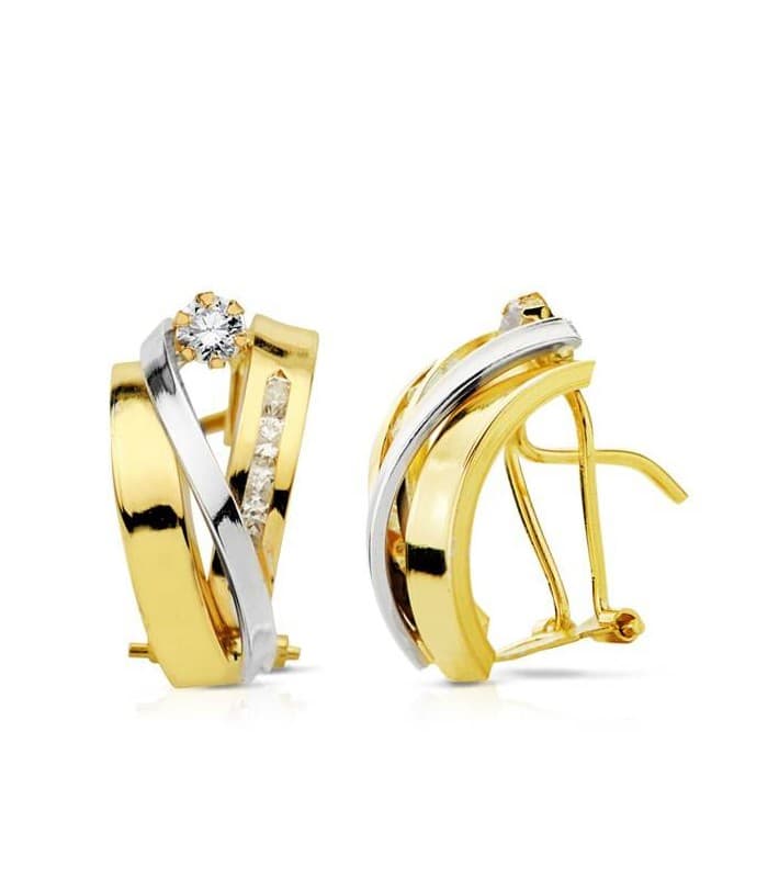 Ohrringe Gold 18K Bicolor: Ohrstecker und Ohrclips | Schmuck Damen online kaufen