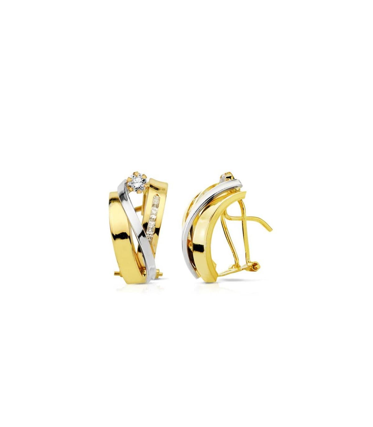 Ohrringe Gold 18K Bicolor: Ohrstecker und Ohrclips | Schmuck Damen online kaufen