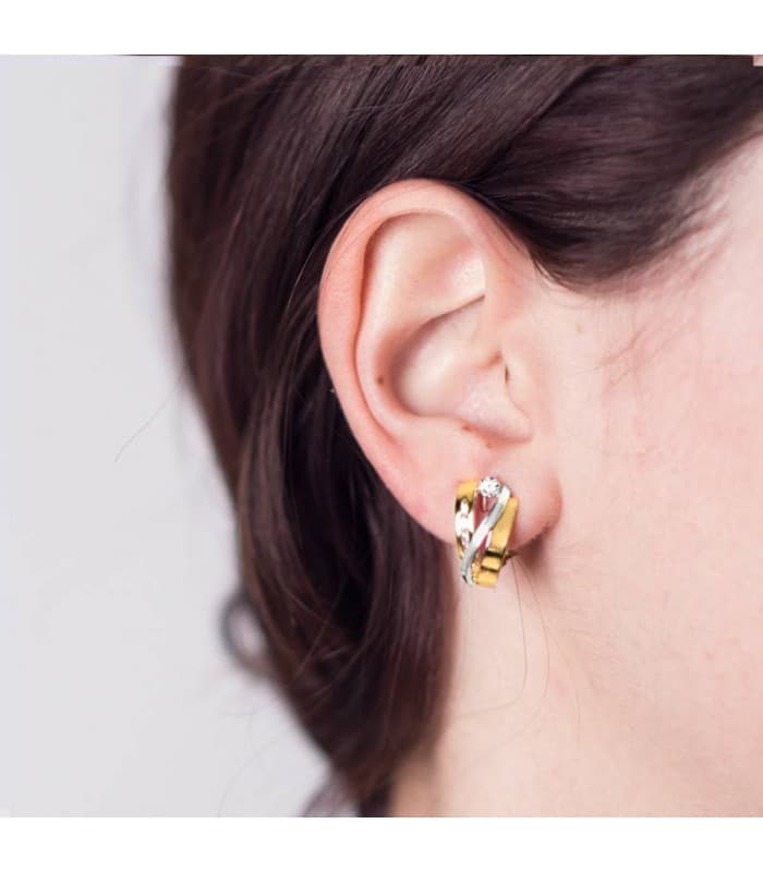 Ohrringe Gold 18K Bicolor: Ohrstecker und Ohrclips | Schmuck Damen online kaufen