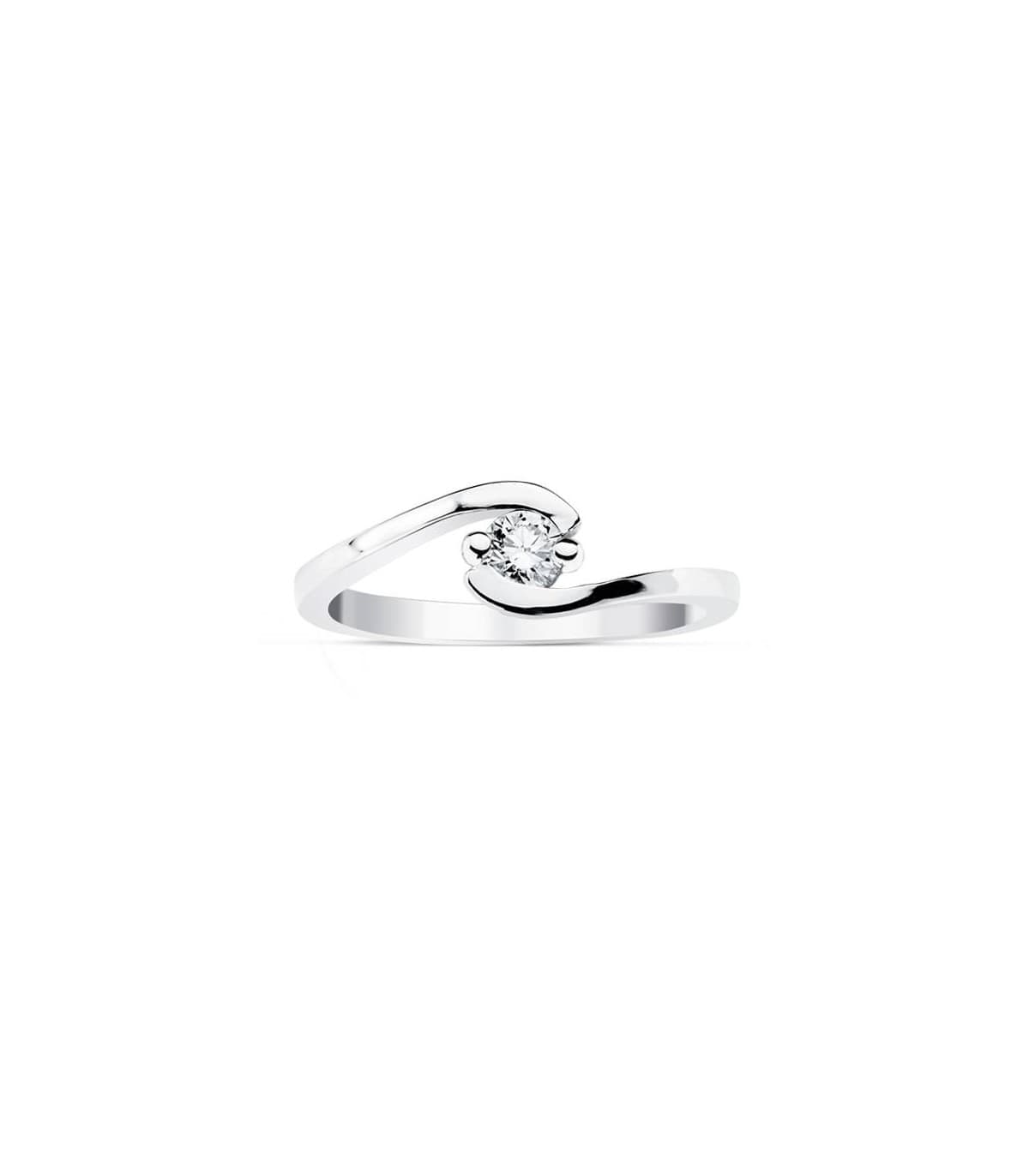 Anillo con diamantes 0.150 quilates. Solitario Milanesse en oro 750/1000. Alda Joyeros.
