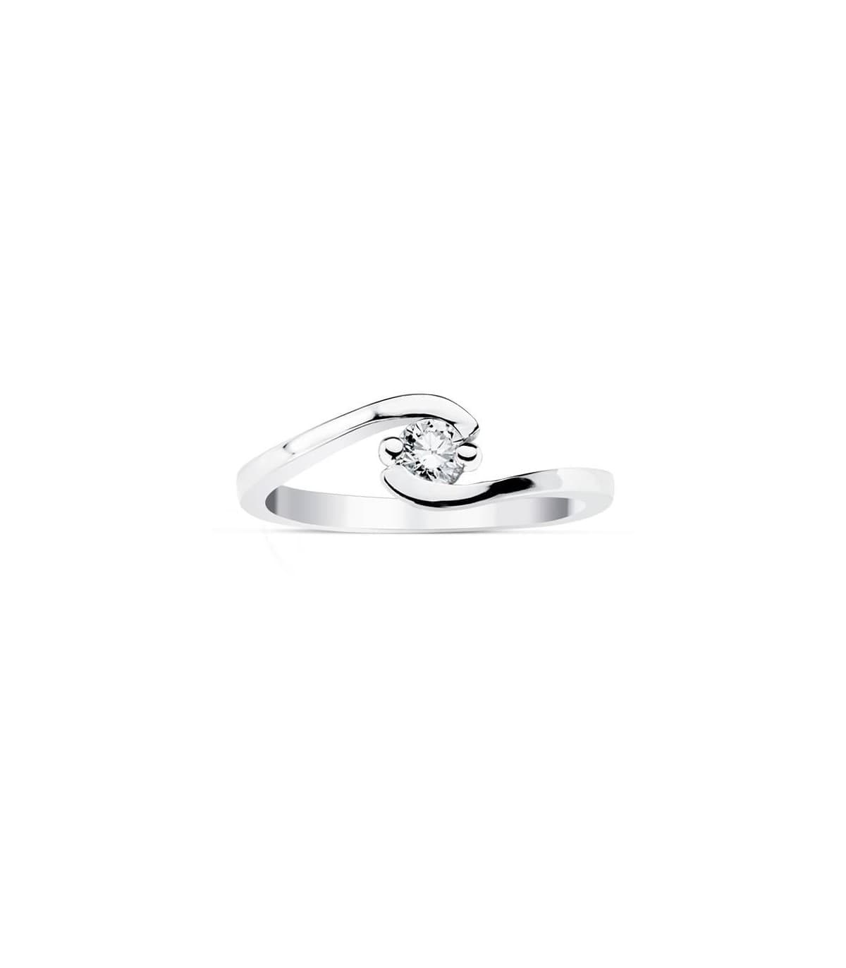 Solitario oro 18 kilates Milanesse con diamantes 0.200 Qtes. Compra online, Alda Joyeros.
