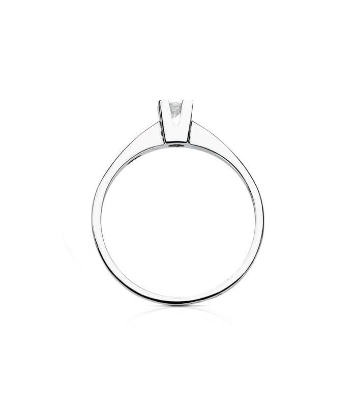 Bague de fiançailles or blanc Parisee 0.100 ct. Bague diamant or 18 K. Bijouterie en ligne.