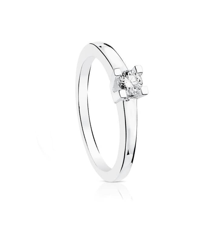 Solitario diamante Parisee 0.200 ct Oro Bianco 18 Kt.