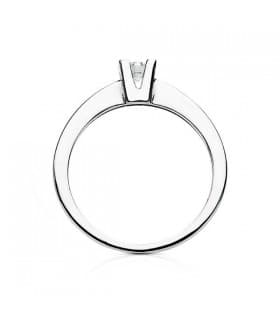 Anillo de diamante 0.200 quilates. Anillo Parisee oro blanco 18 kilates. Alta joyería.