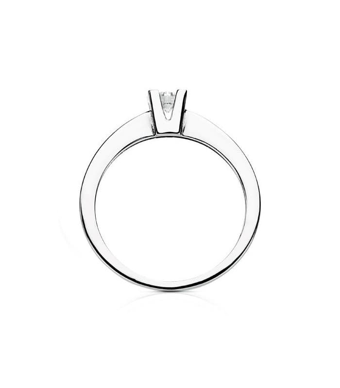 Anello solitario Parisee oro bianco. Anello con diamante solitario 0.200 ct. Gioielleria in linea.