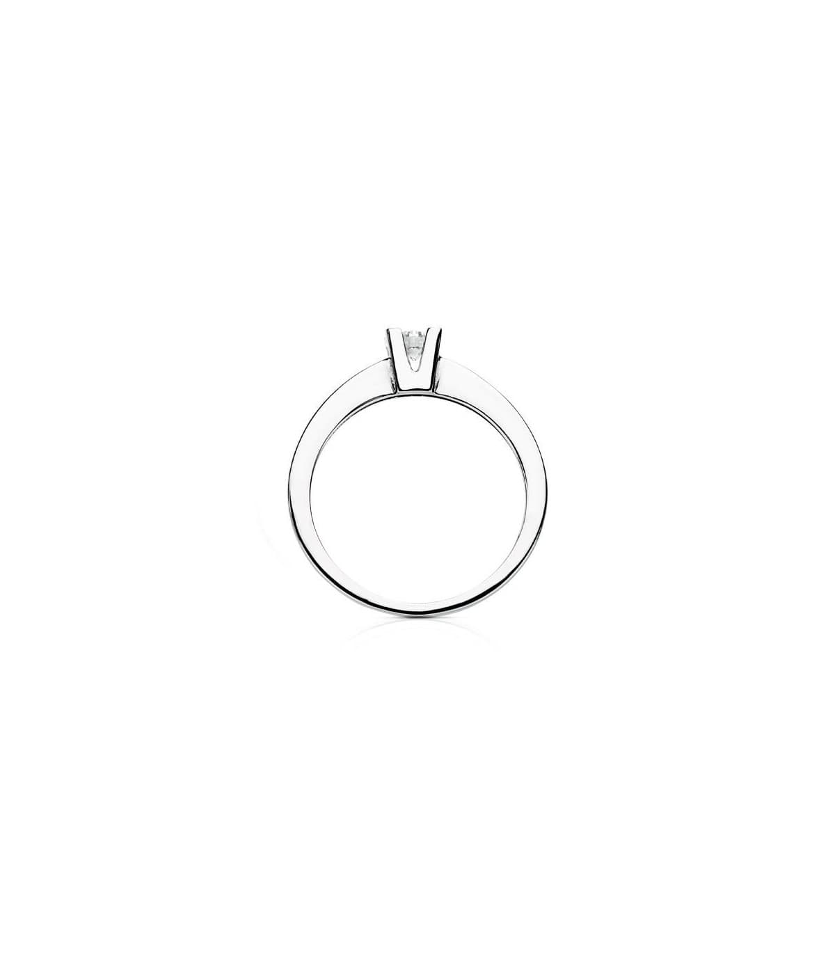 Anello solitario Parisee oro bianco. Anello con diamante solitario 0.200 ct. Gioielleria in linea.