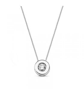Collana punto luce Ataira con diamante 0.110 ct 18 Kt. Collana da donna con diamante. Catena a maglie Veneziana.
