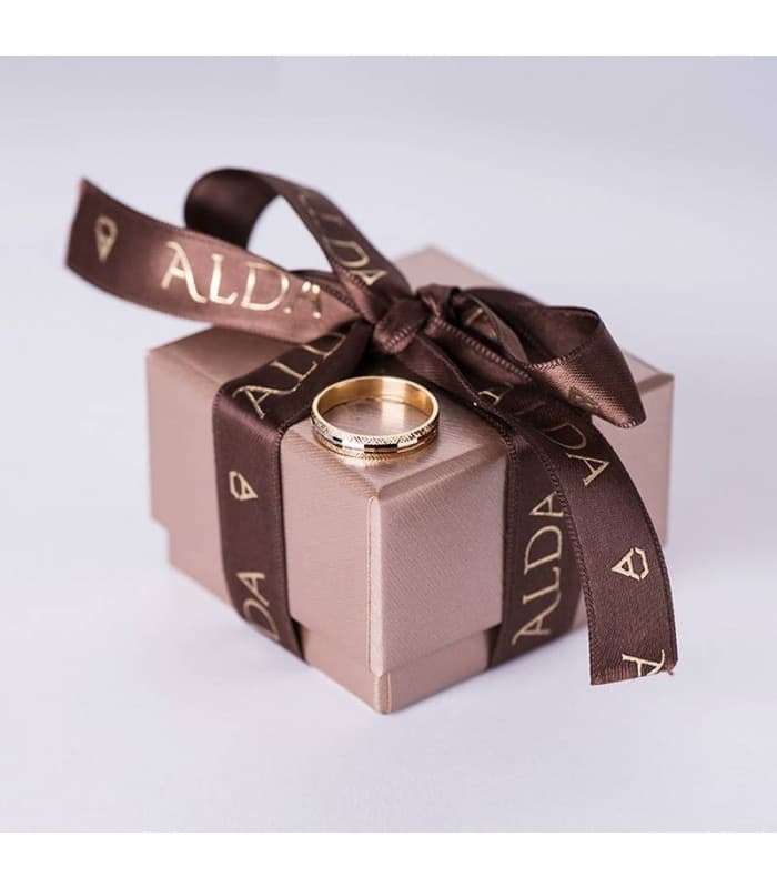 Anillo matrimonio Montone 3.5 mm oro bicolor 9 ktes. Packaging personalizado.