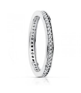 Alianza Stefano 2 mm 18 Ktes | anillos de boda | argolla de moda - alianzas de oro blanco con piedras carril
